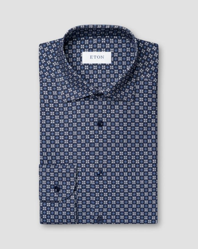 Eton Slim Medallion Print 4-Flex