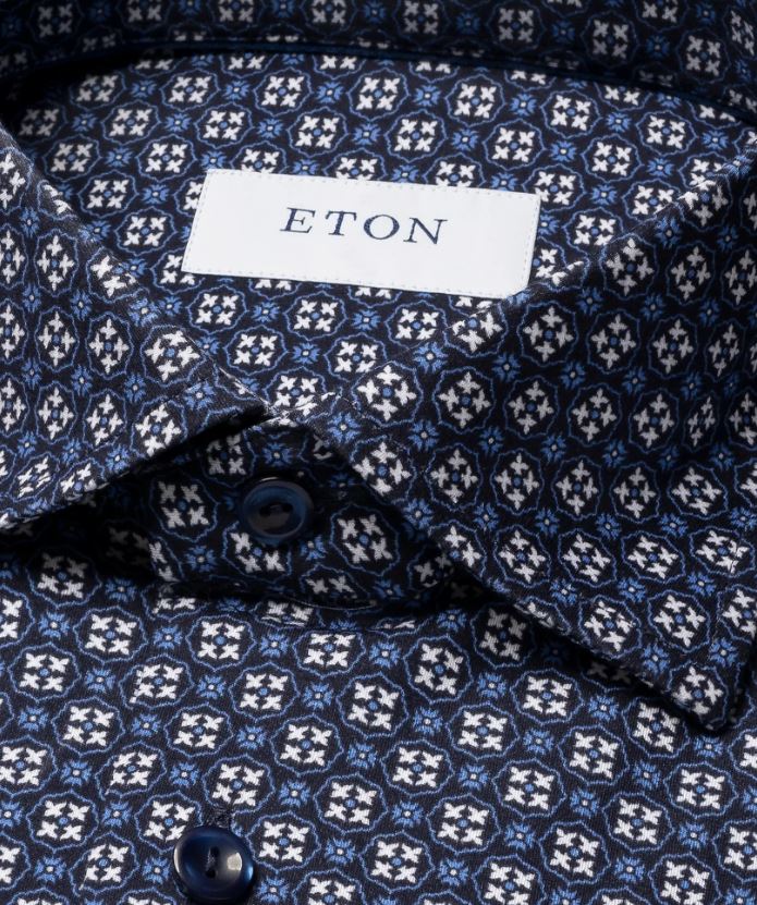 Eton Slim Medallion Print 4-Flex