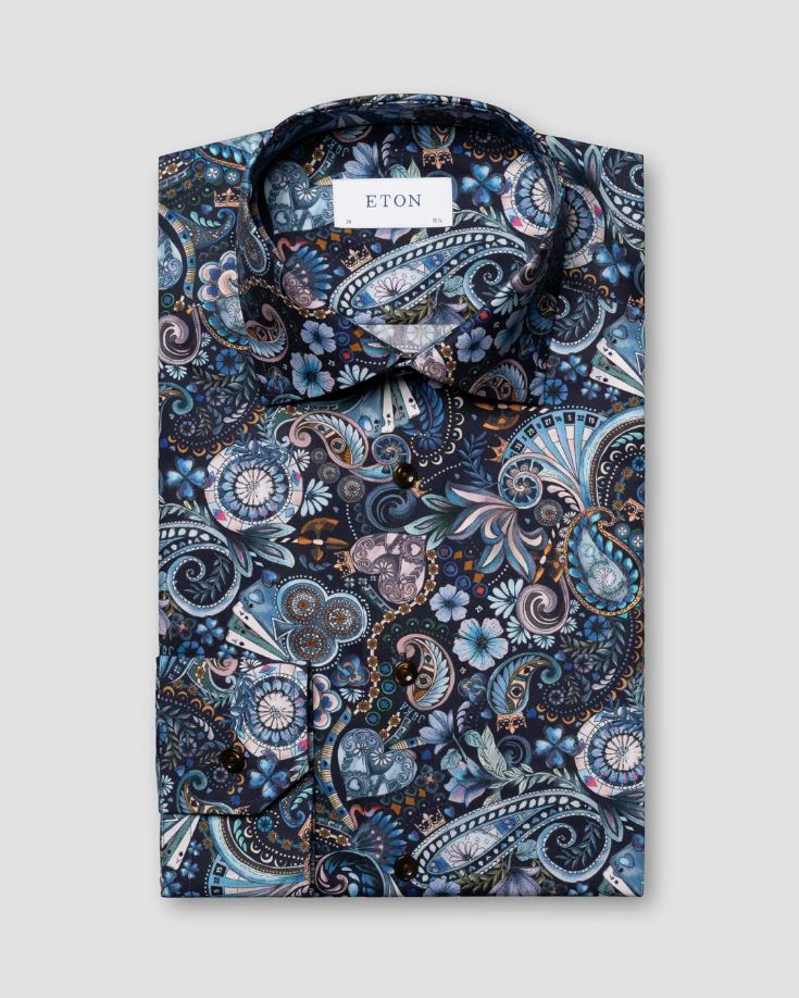 Eton Contemporary Motif Twill Shirt