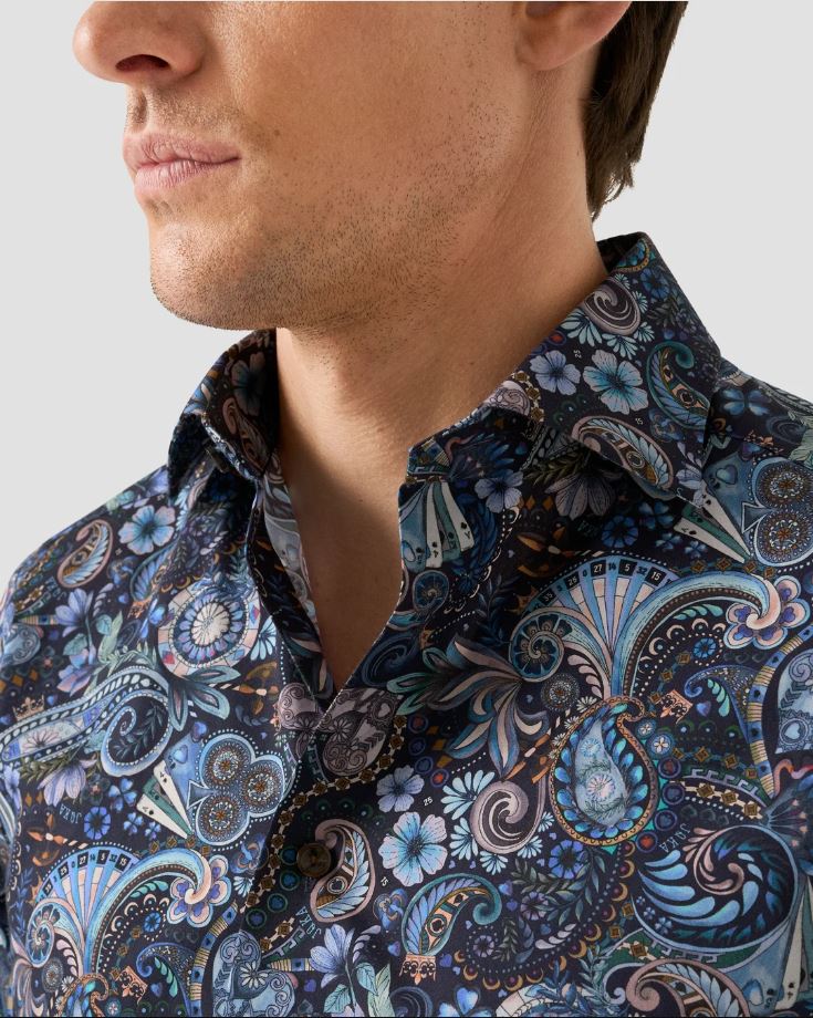 Eton Contemporary Motif Twill Shirt