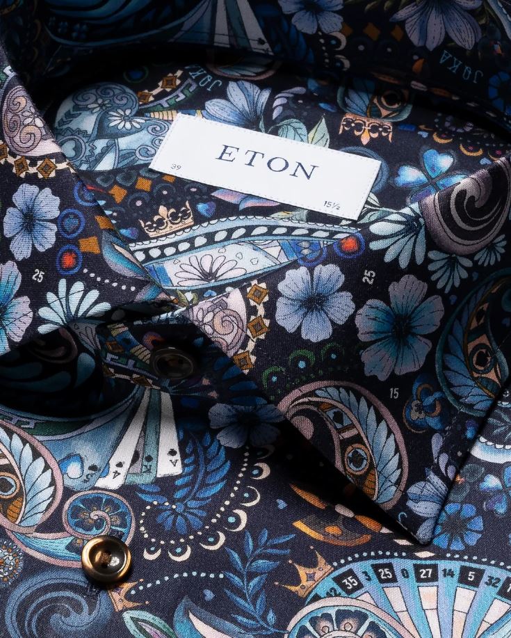 Eton Contemporary Motif Twill Shirt