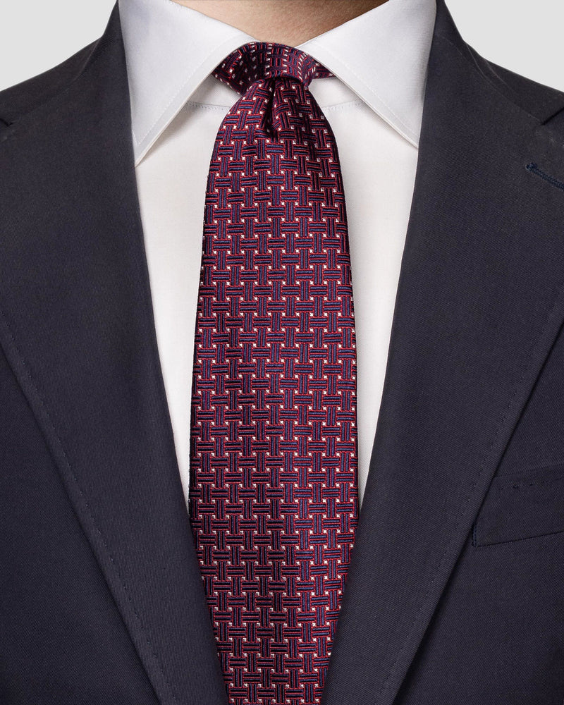 Eton Geometric Woven Silk Tie