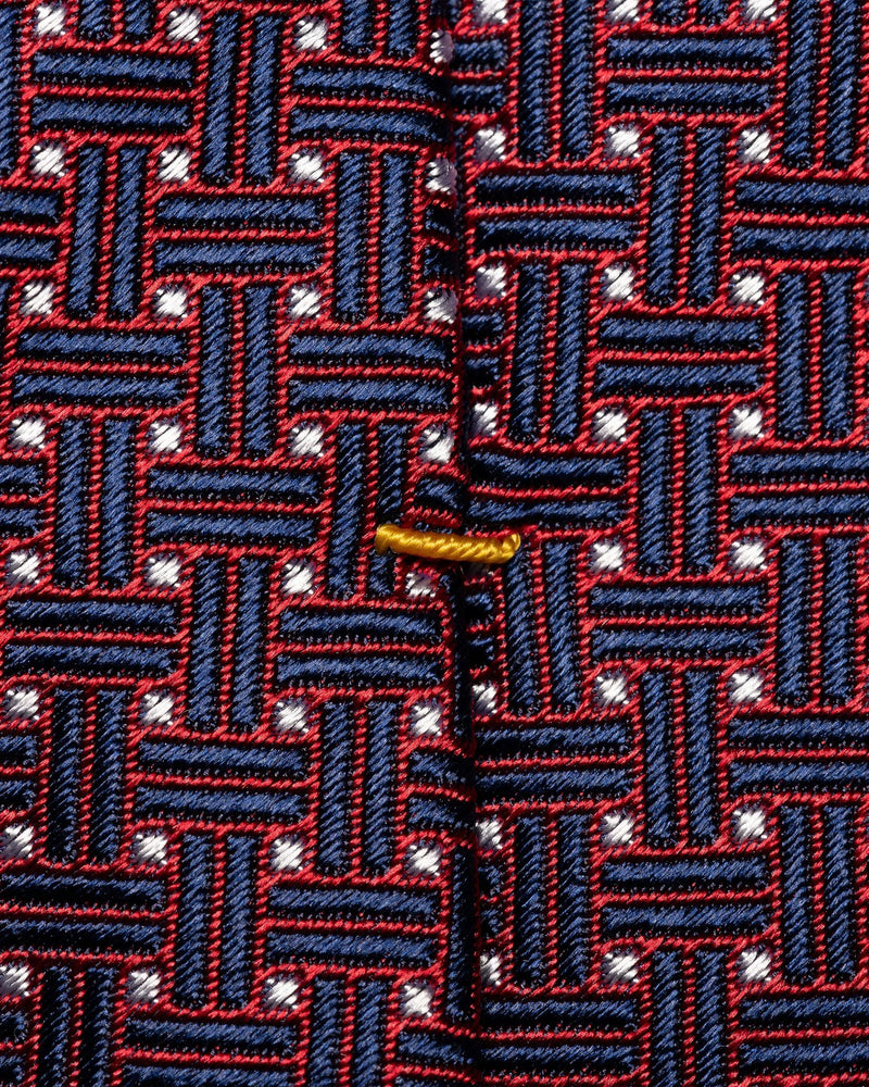 Eton Geometric Woven Silk Tie