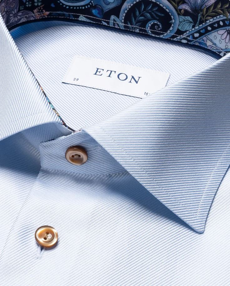 Eton Slim Textured Twill Shirt