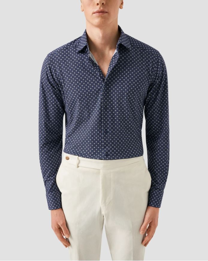 Eton Slim Medallion Print 4-Flex